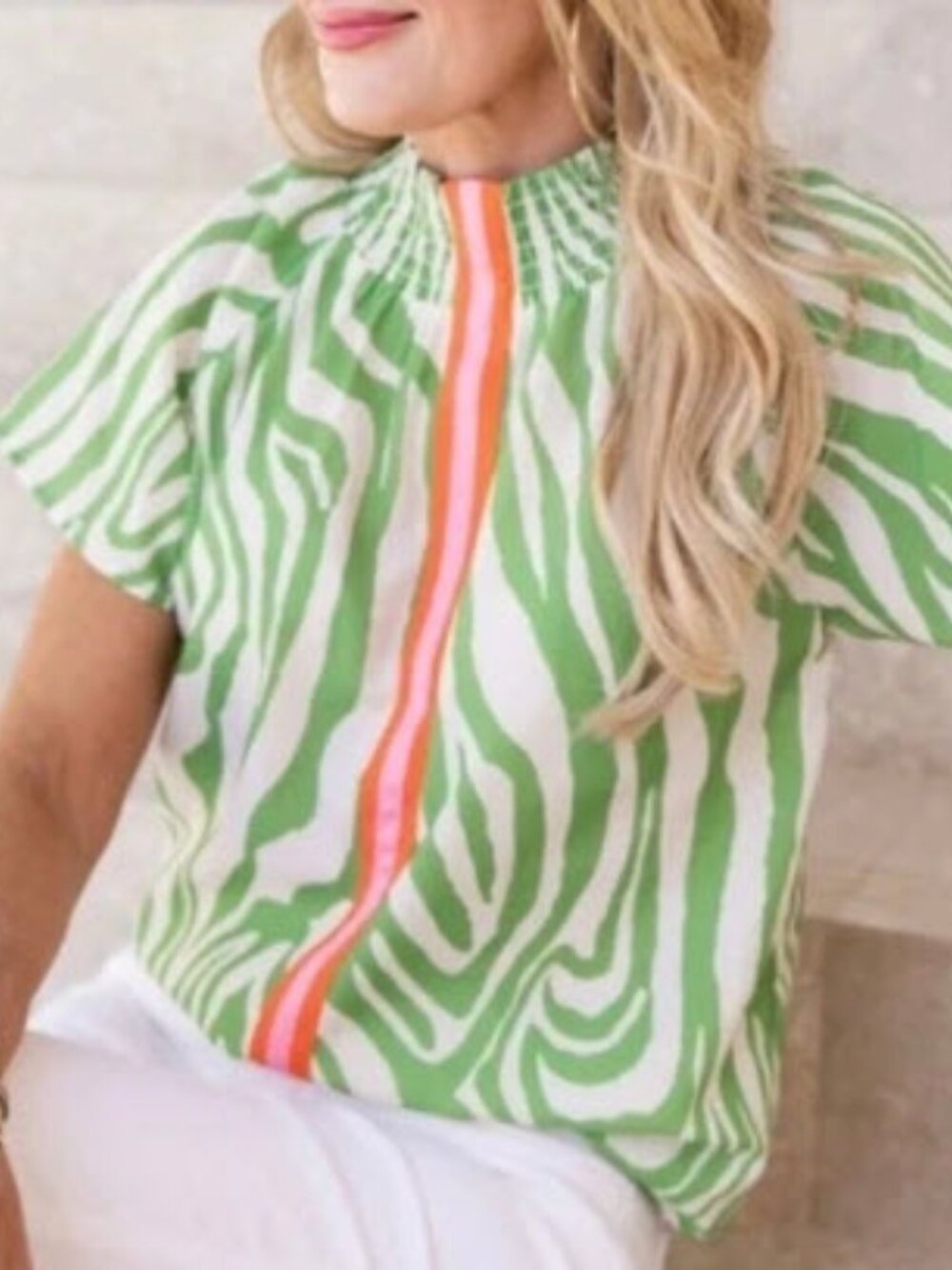 THML Estelle Zebra Print Blouse